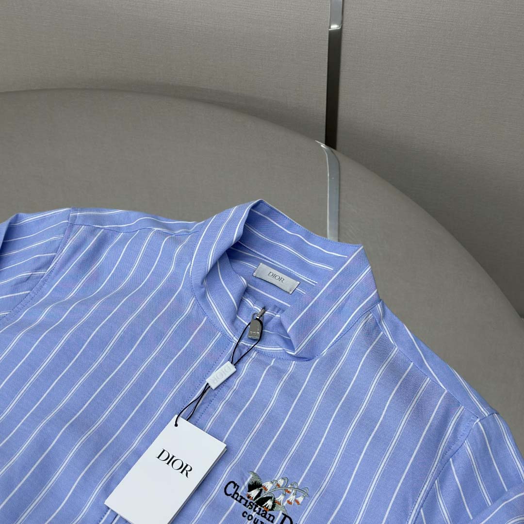 Christian Dior Zipped Shirt With Christian Dior Couture Lily Of The Valley Embroidery - DopestKickz