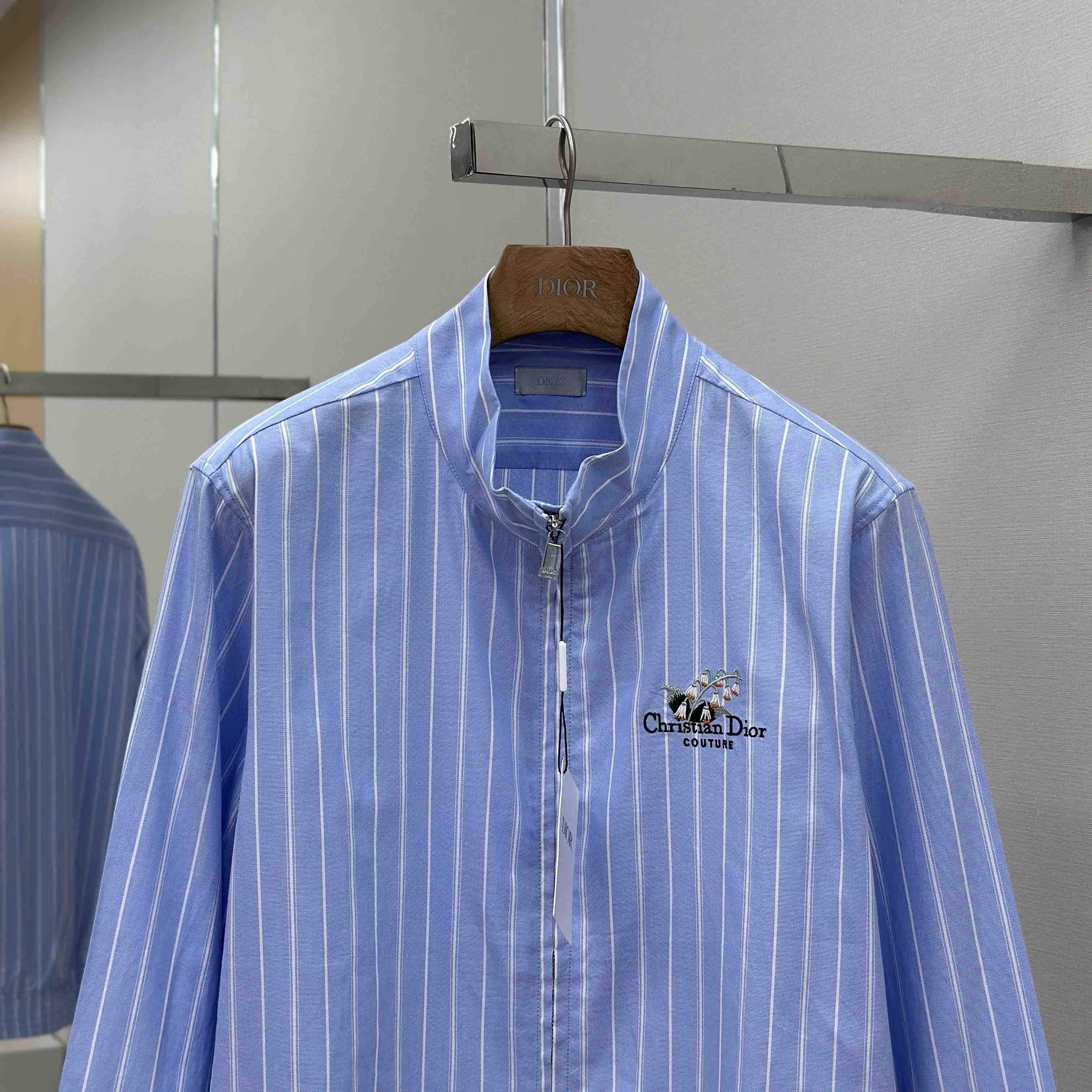 Christian Dior Zipped Shirt With Christian Dior Couture Lily Of The Valley Embroidery - DopestKickz