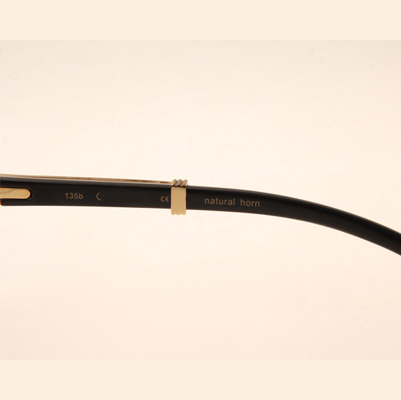 Cartier CT1990-0692 White Mix Black Buffalo Sunglasses In Gold Grey - DopestKickz