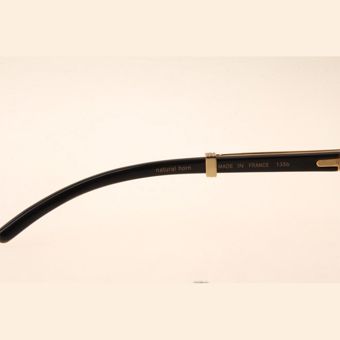 Cartier CT1990-0692 White Mix Black Buffalo Sunglasses In Gold Grey - DopestKickz