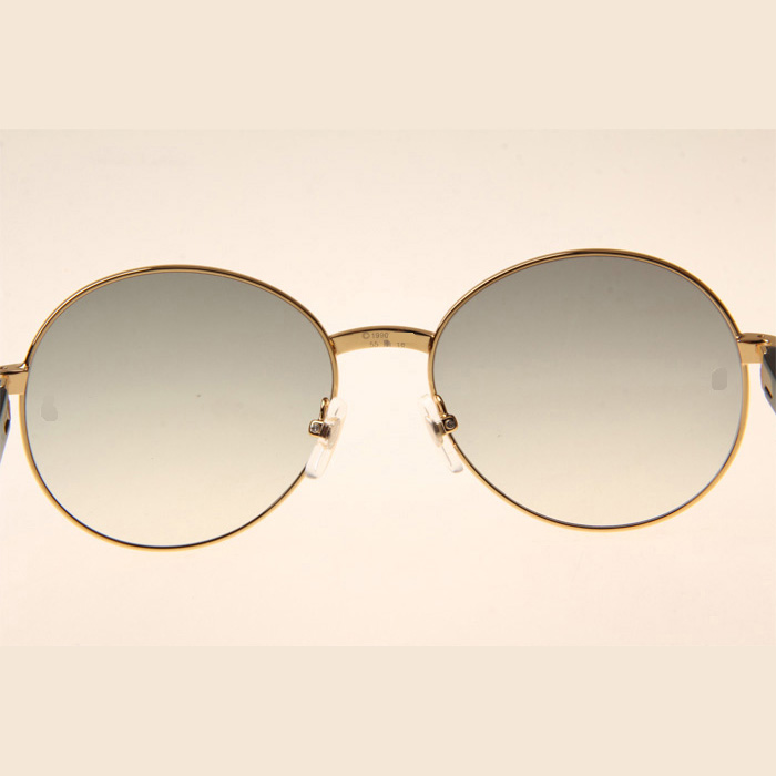 Cartier CT1990-0692 White Mix Black Buffalo Sunglasses In Gold Grey - DopestKickz