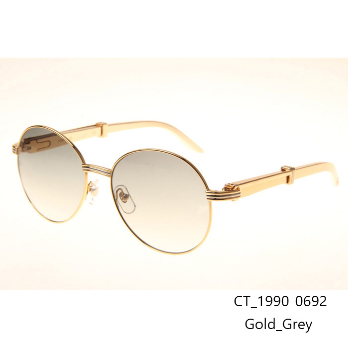 Cartier CT1990-0692 Gold Stainless Steel Sunglasses In Gold Grey - DopestKickz
