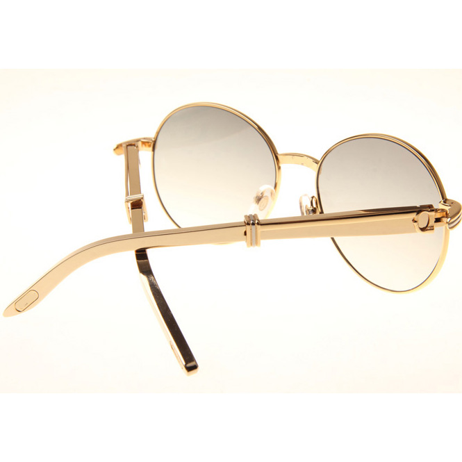 Cartier CT1990-0692 Gold Stainless Steel Sunglasses In Gold Grey - DopestKickz