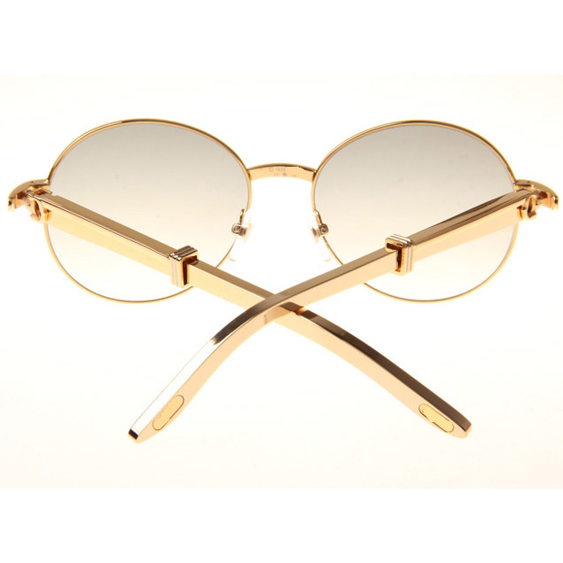 Cartier CT1990-0692 Gold Stainless Steel Sunglasses In Gold Grey - DopestKickz