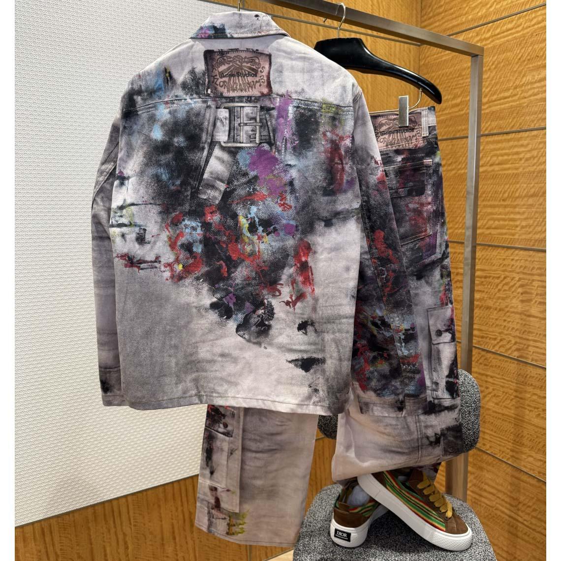 Acne Studios Jacket & Jean Trompe L'oeil Print - DopestKickz