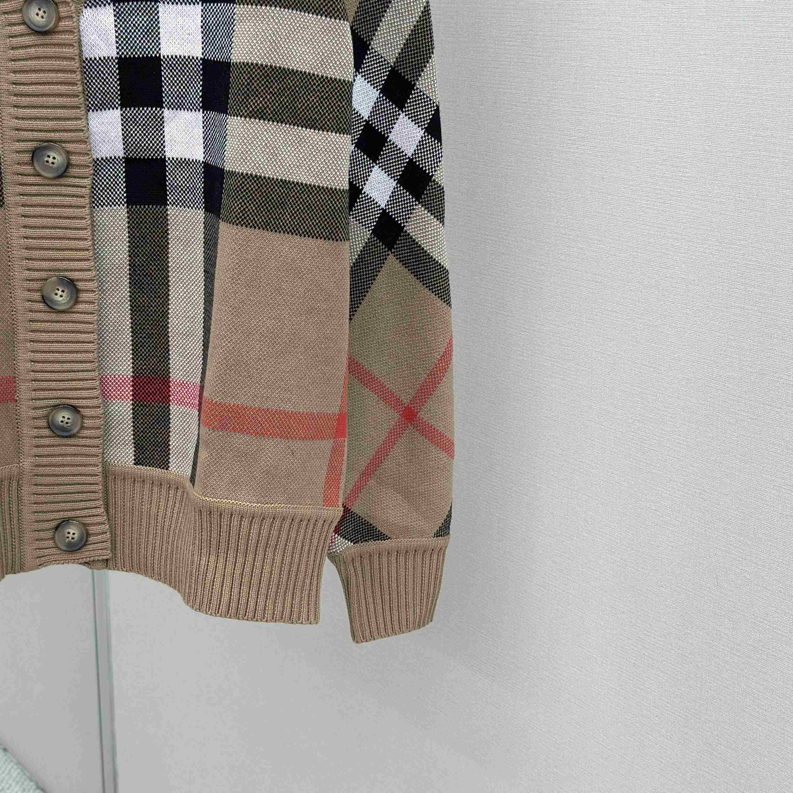 Burberry Check Wool Blend Cardigan - DopestKickz
