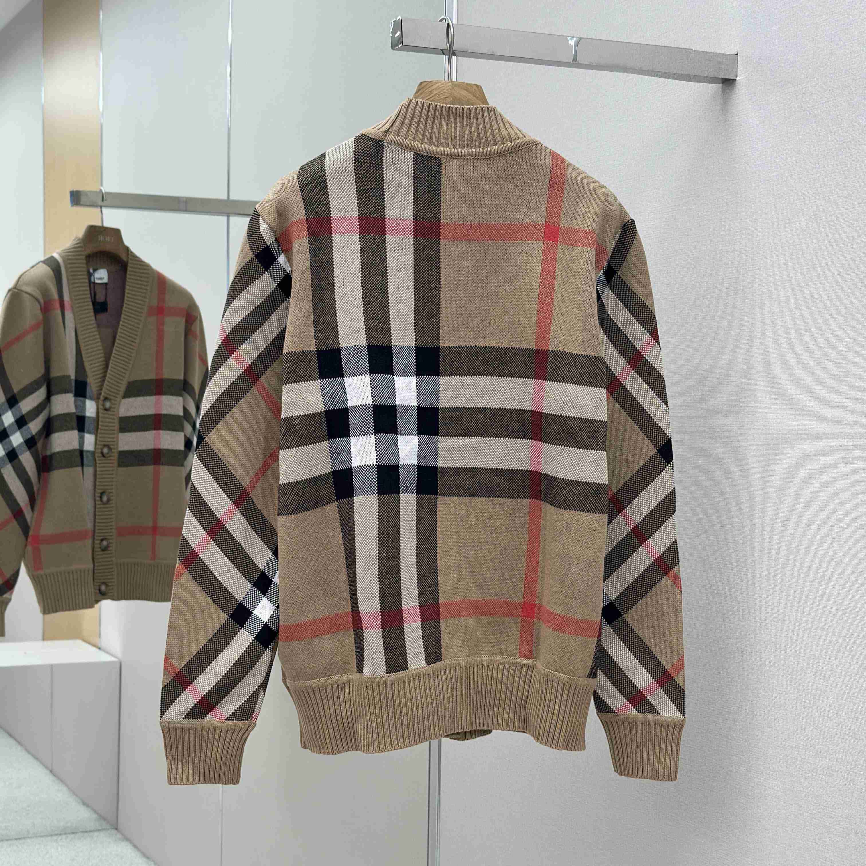 Burberry Check Wool Blend Cardigan - DopestKickz