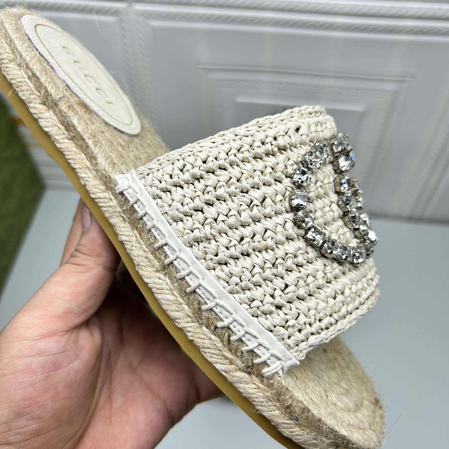Gucci Women's espadrille with crystal Interlocking G - DopestKickz