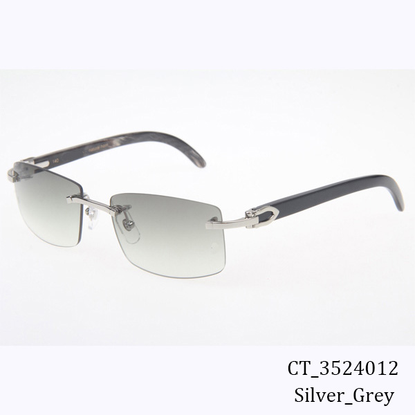 Cartier CT_3524012 Black Buffalo Sunglasses In Silver Grey - DopestKickz