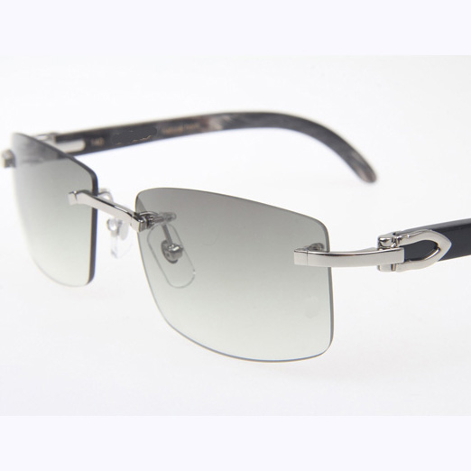 Cartier CT_3524012 Black Buffalo Sunglasses In Silver Grey - DopestKickz