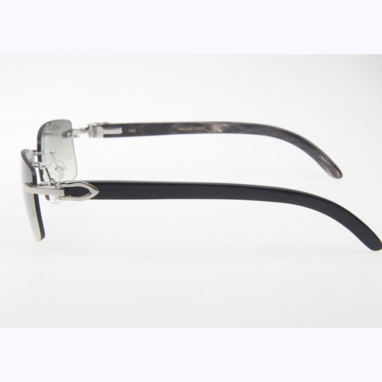 Cartier CT_3524012 Black Buffalo Sunglasses In Silver Grey - DopestKickz