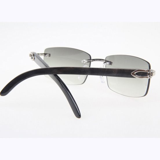 Cartier CT_3524012 Black Buffalo Sunglasses In Silver Grey - DopestKickz