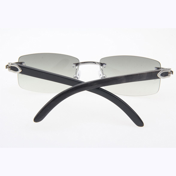 Cartier CT_3524012 Black Buffalo Sunglasses In Silver Grey - DopestKickz