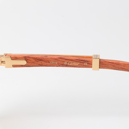 Cartier CT1990-0692 Wood Sunglasses Gold Gradient Brown - DopestKickz