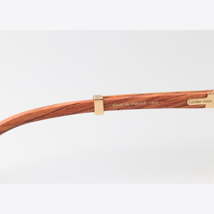Cartier CT1990-0692 Wood Sunglasses Gold Gradient Brown - DopestKickz