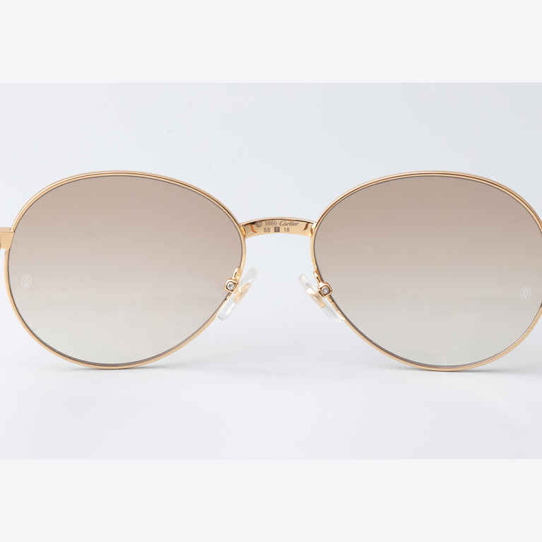 Cartier CT1990-0692 Wood Sunglasses Gold Gradient Brown - DopestKickz