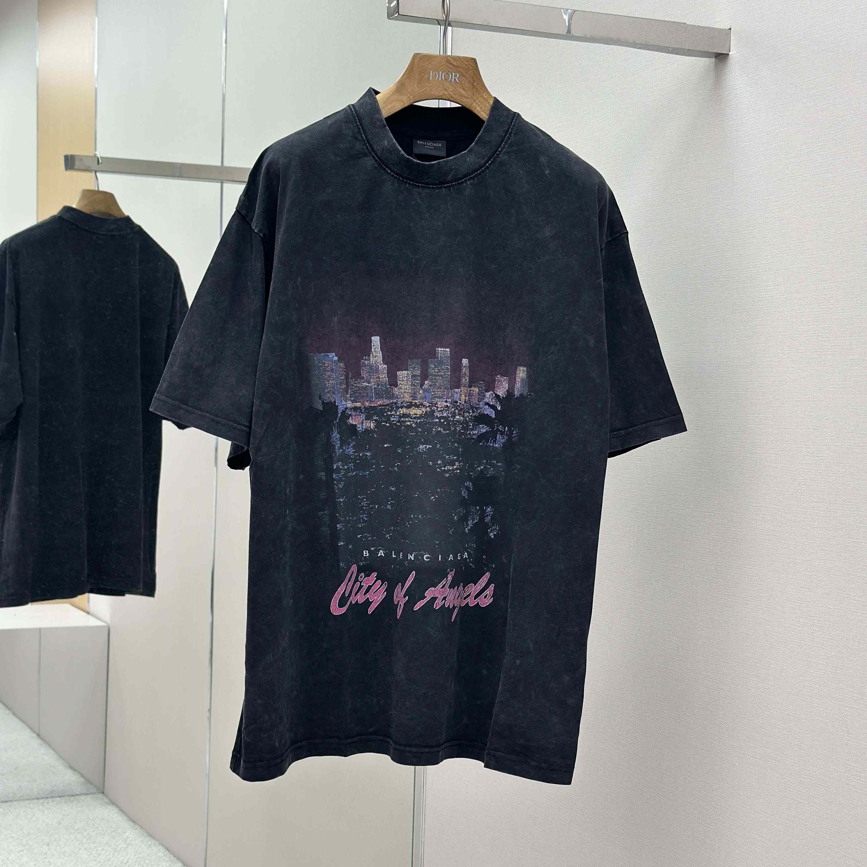 Balenciaga Taped Balenciaga Back T-Shirt Medium Fit in heather grey dry jersey - DopestKickz