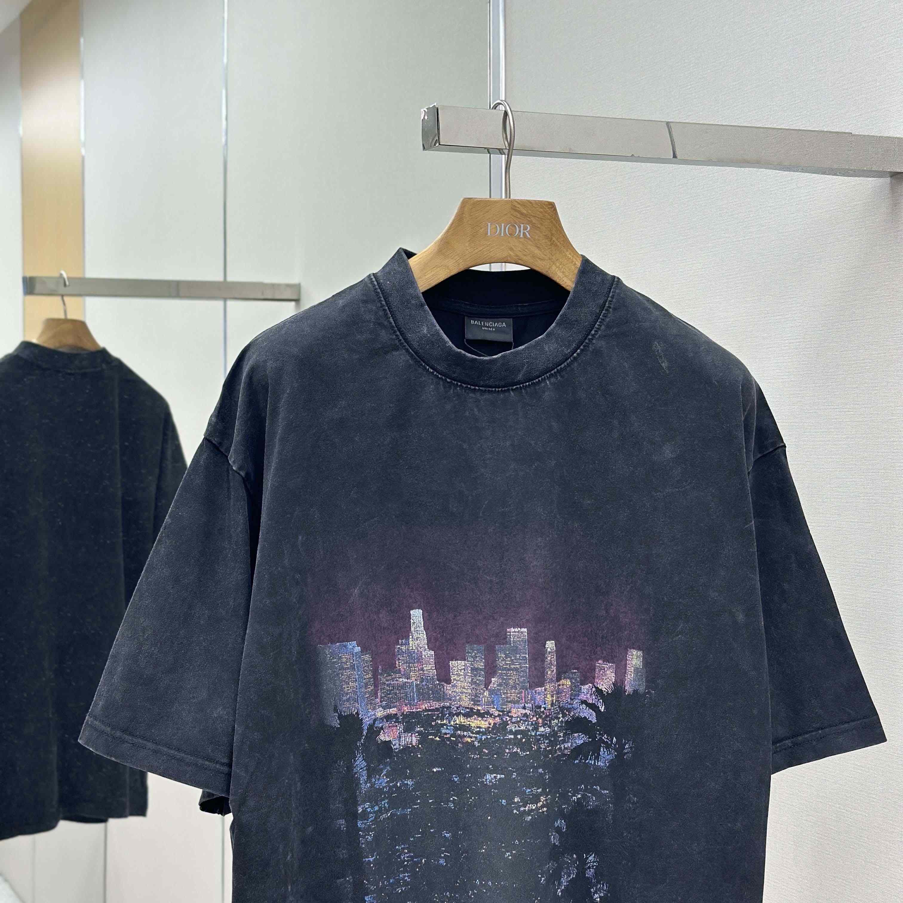 Balenciaga Taped Balenciaga Back T-Shirt Medium Fit in heather grey dry jersey - DopestKickz