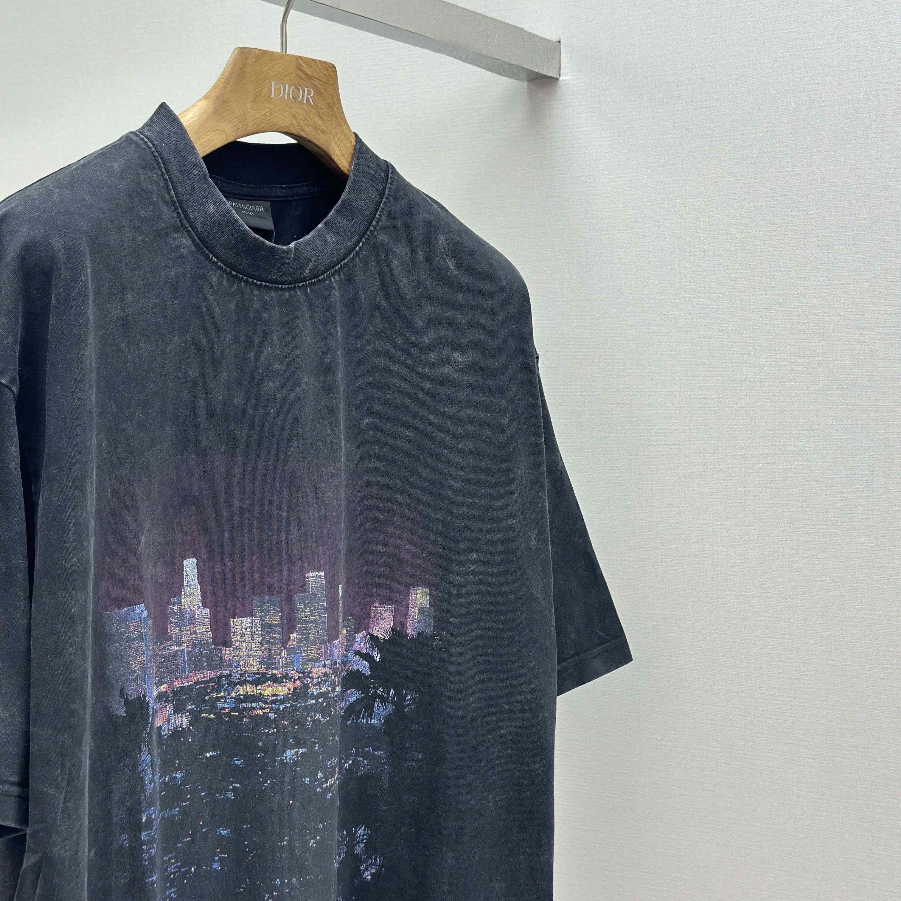 Balenciaga Taped Balenciaga Back T-Shirt Medium Fit in heather grey dry jersey - DopestKickz