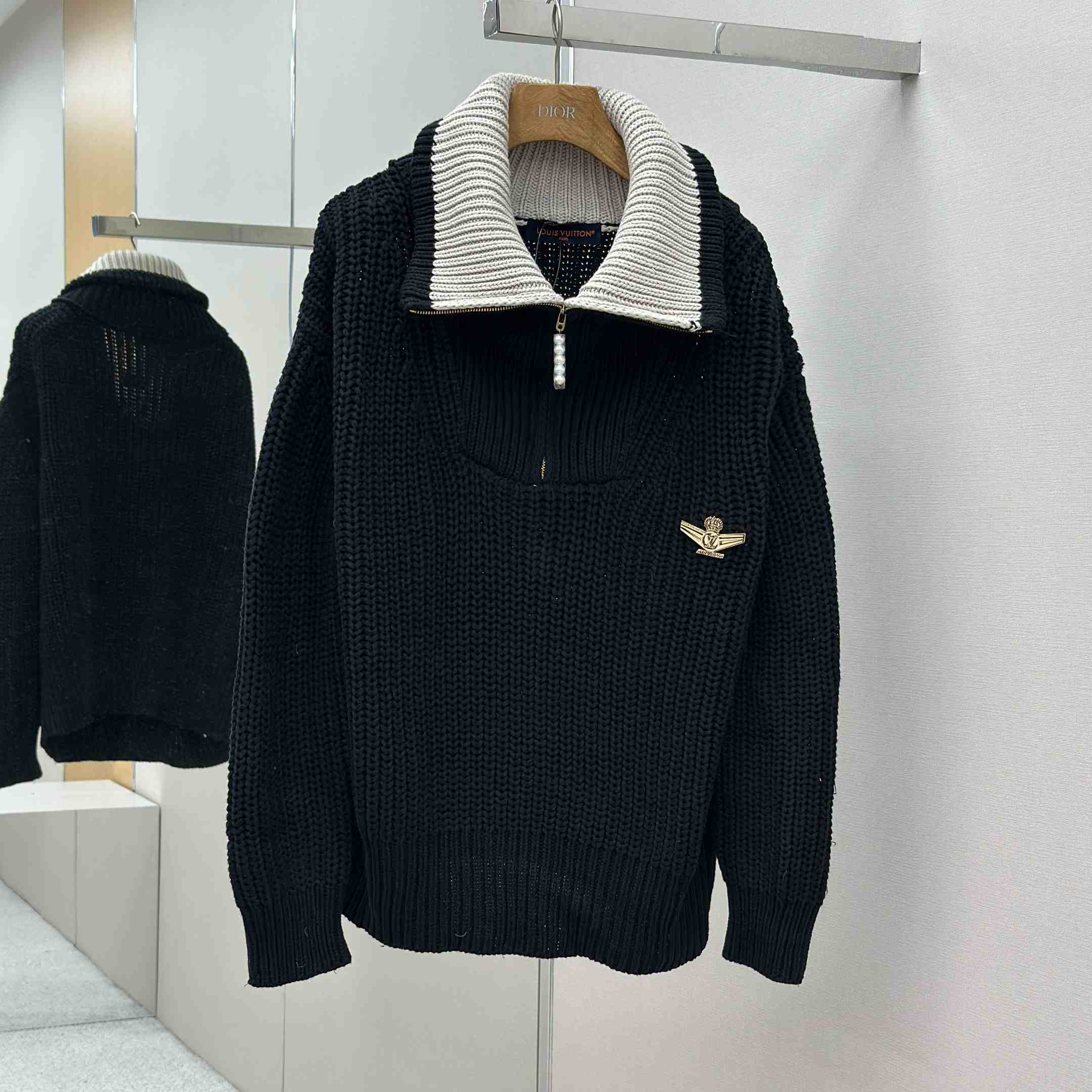 Louis Vuitton Chunky Wool-Blend Half-Zip Pullover   1AHC13 - DopestKickz