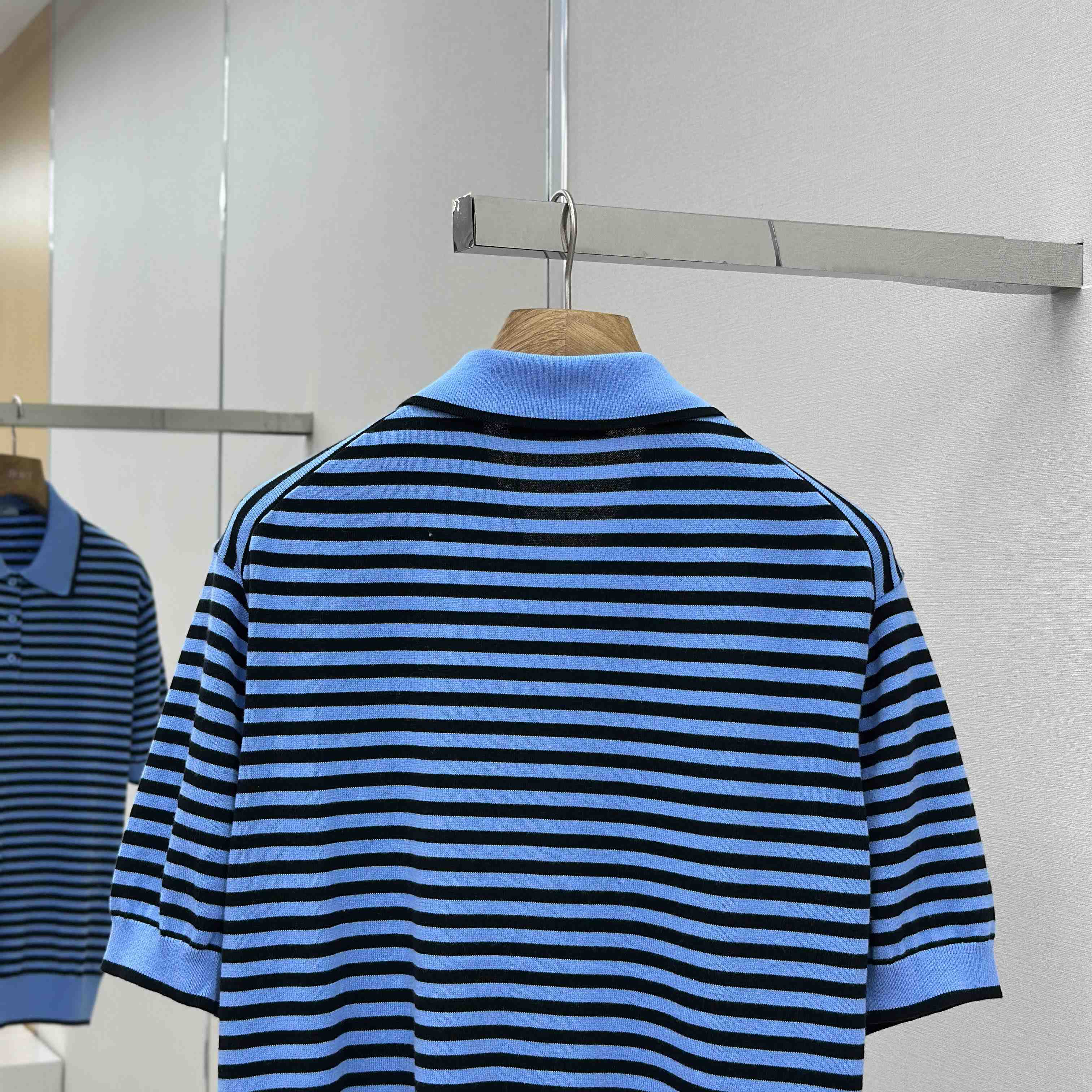 Prada Striped Cotton Polo Shirt - DopestKickz