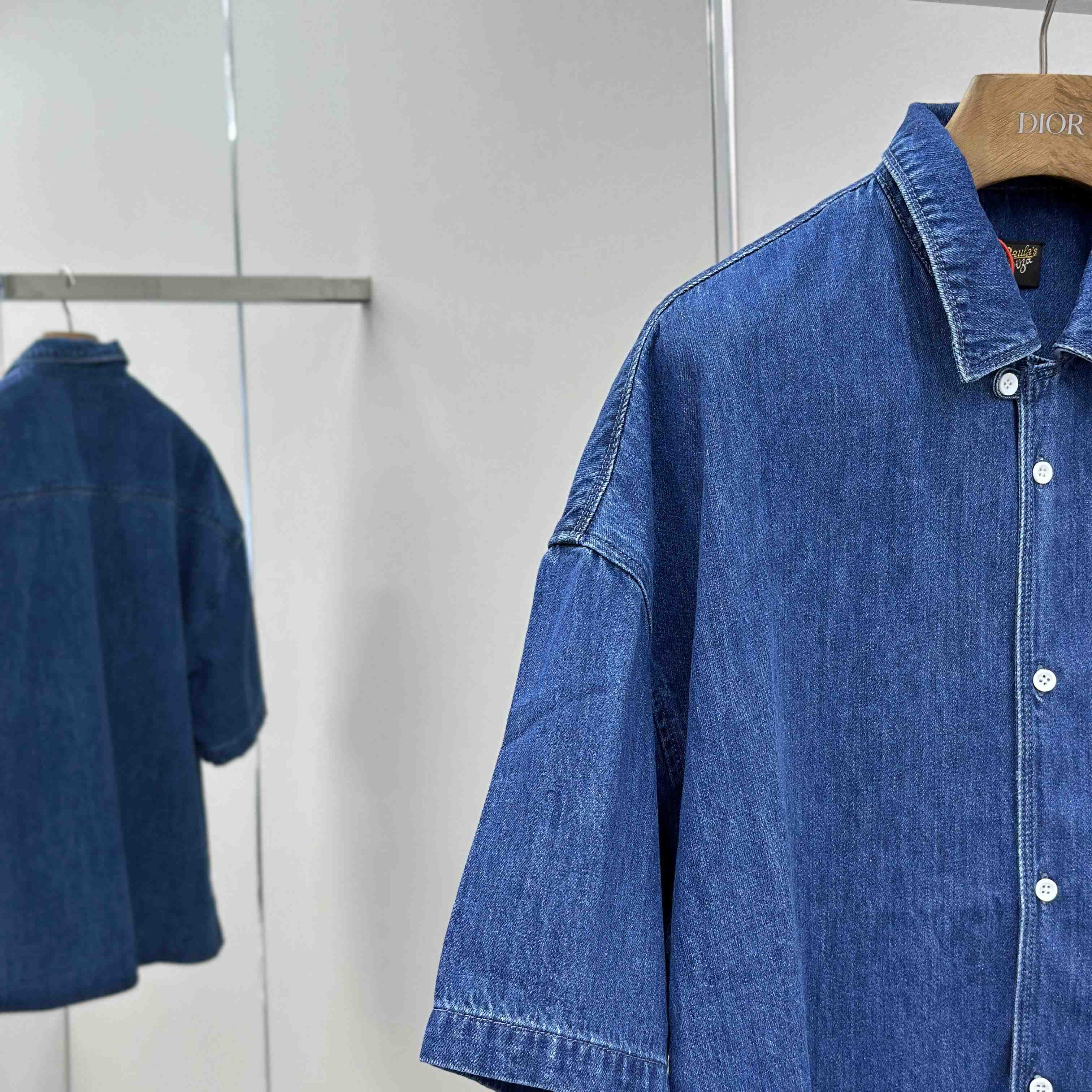 Loewe Short Sleeve Shirt In Denim - DopestKickz