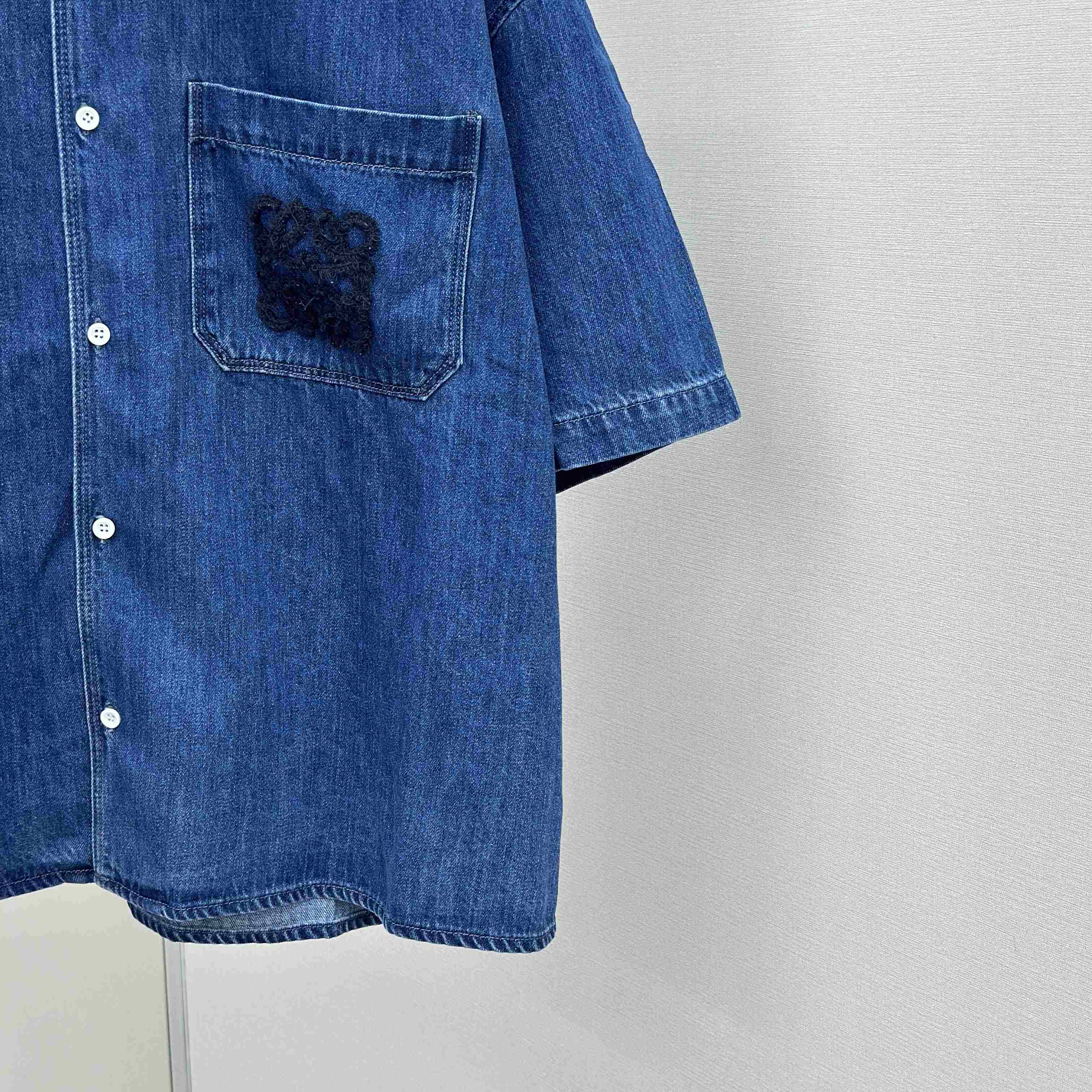 Loewe Short Sleeve Shirt In Denim - DopestKickz