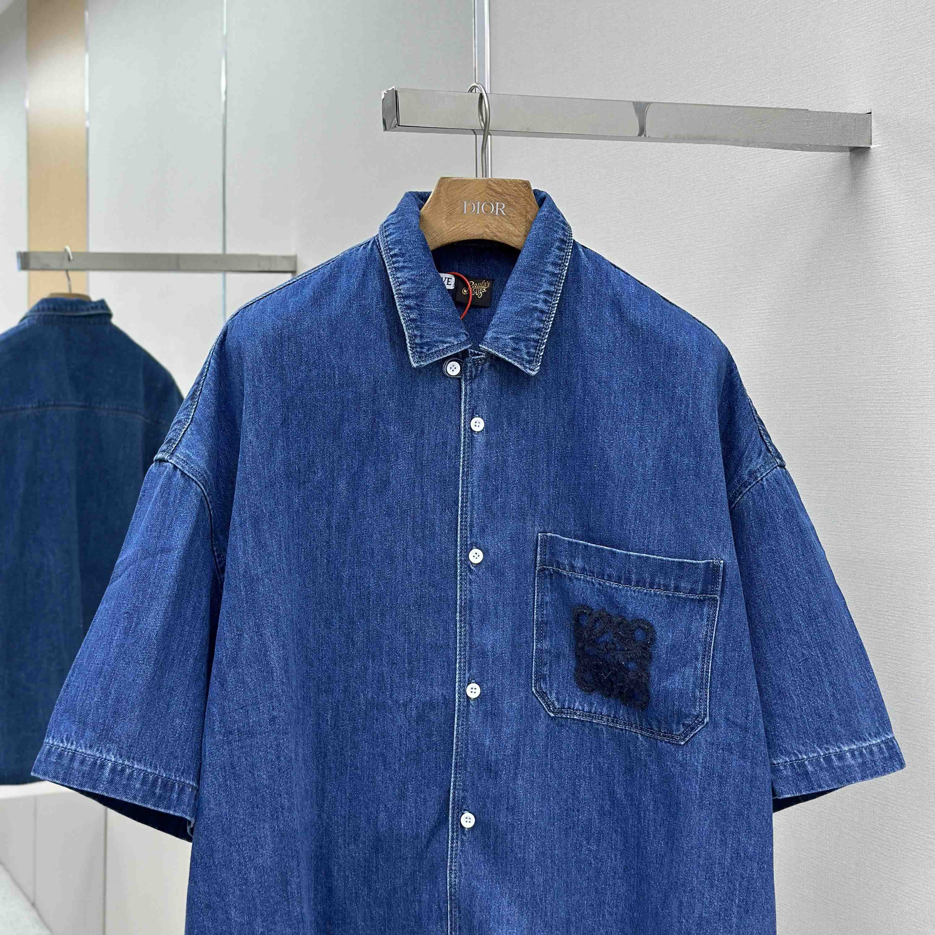 Loewe Short Sleeve Shirt In Denim - DopestKickz