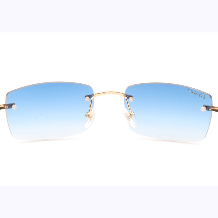 Cartier CT_3524012 Black Buffalo Sunglasses In Gold Gradient Blue - DopestKickz