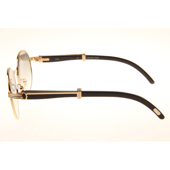 Cartier CT1990-0692 Black Buffalo Sunglasses In Gold Grey - DopestKickz