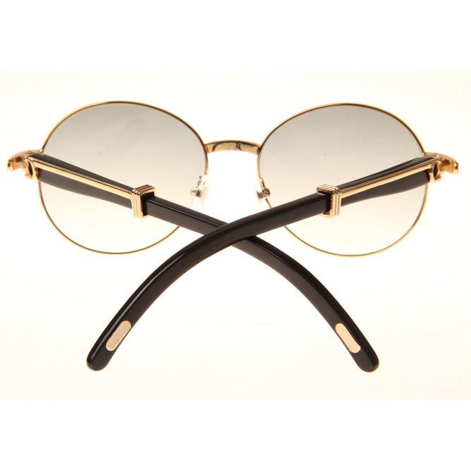Cartier CT1990-0692 Black Buffalo Sunglasses In Gold Grey - DopestKickz