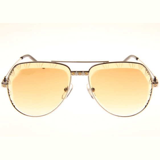 Cartier CT 1324912 Cut Lens Sunglasses In Silver Gradient Brown - DopestKickz