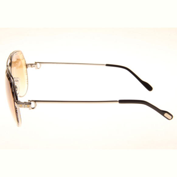 Cartier CT 1324912 Cut Lens Sunglasses In Silver Gradient Brown - DopestKickz