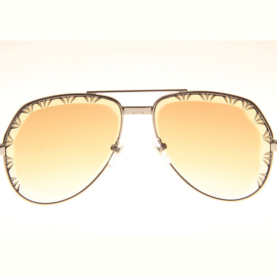 Cartier CT 1324912 Cut Lens Sunglasses In Silver Gradient Brown - DopestKickz