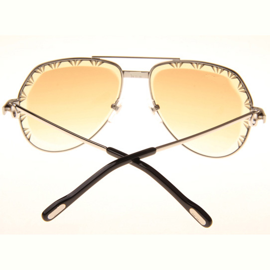 Cartier CT 1324912 Cut Lens Sunglasses In Silver Gradient Brown - DopestKickz