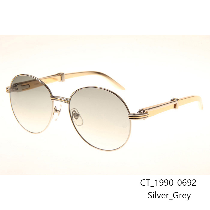 Cartier CT1990-0692 Gold Stainless Steel Sunglasses In Silver Grey - DopestKickz