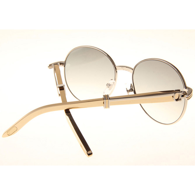 Cartier CT1990-0692 Gold Stainless Steel Sunglasses In Silver Grey - DopestKickz