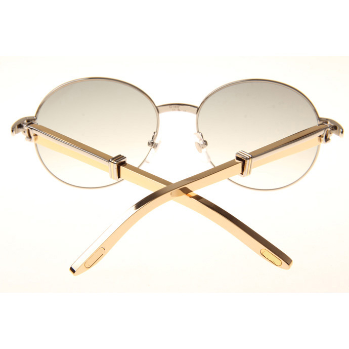 Cartier CT1990-0692 Gold Stainless Steel Sunglasses In Silver Grey - DopestKickz
