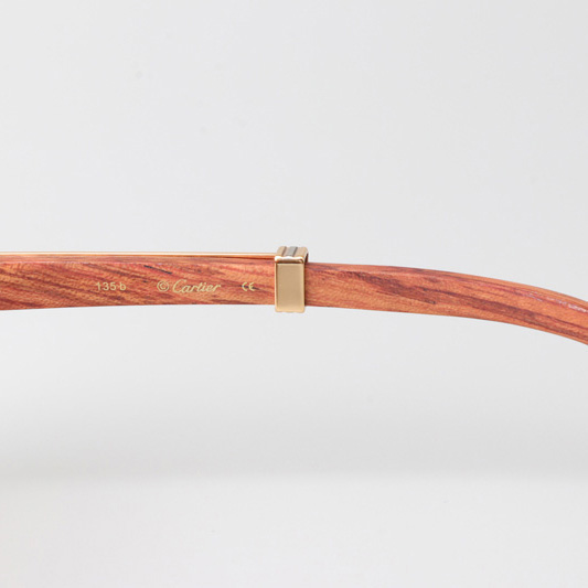 Cartier CT_1116679 Wood Sunglasses Gold Gradient Brown - DopestKickz