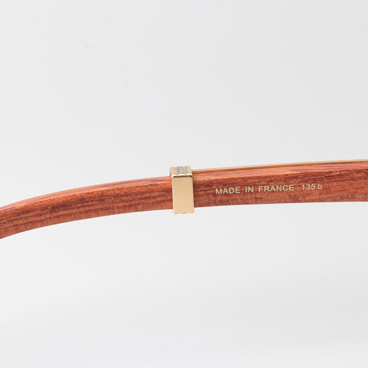 Cartier CT_1116679 Wood Sunglasses Gold Gradient Brown - DopestKickz
