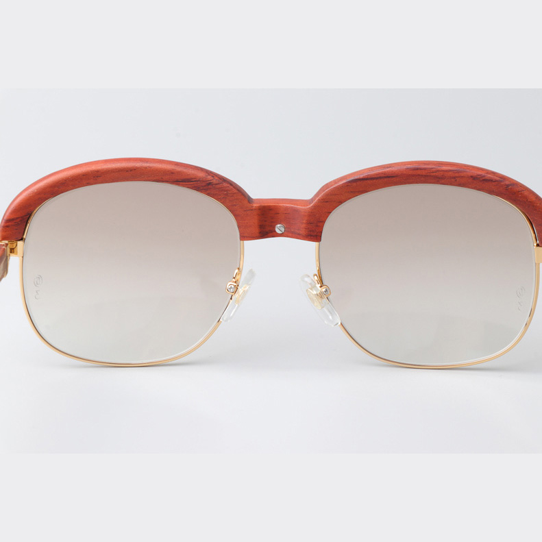 Cartier CT_1116679 Wood Sunglasses Gold Gradient Brown - DopestKickz