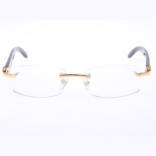 Cartier CT_3524012 Black Buffalo Eyeglasses In Gold - DopestKickz