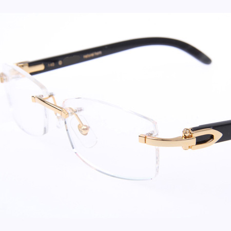 Cartier CT_3524012 Black Buffalo Eyeglasses In Gold - DopestKickz