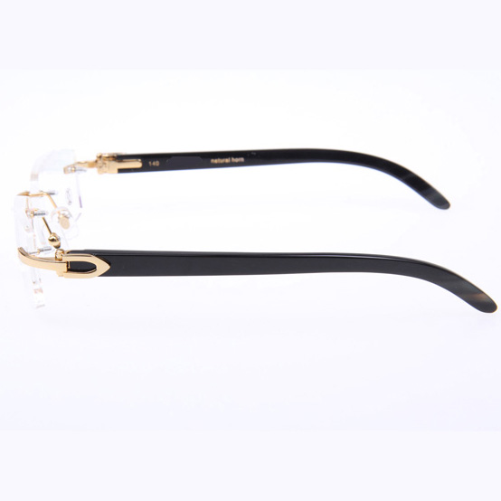 Cartier CT_3524012 Black Buffalo Eyeglasses In Gold - DopestKickz