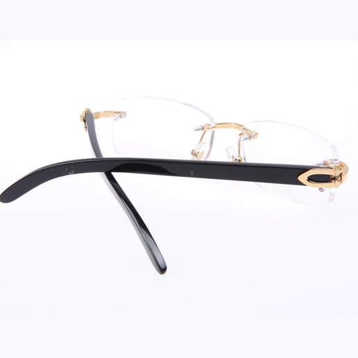 Cartier CT_3524012 Black Buffalo Eyeglasses In Gold - DopestKickz