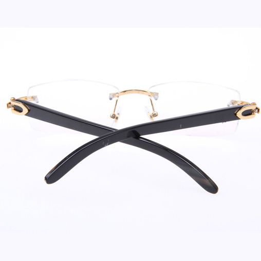Cartier CT_3524012 Black Buffalo Eyeglasses In Gold - DopestKickz