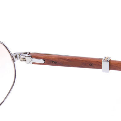 Cartier CT566 Wood Sunglasses In Silver   - DopestKickz