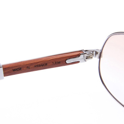 Cartier CT566 Wood Sunglasses In Silver   - DopestKickz