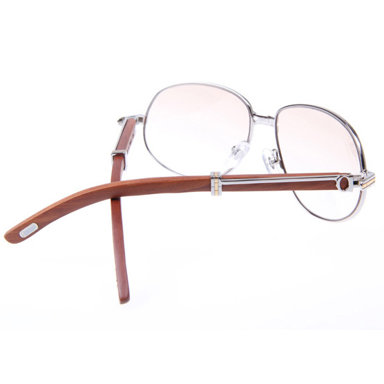 Cartier CT566 Wood Sunglasses In Silver   - DopestKickz