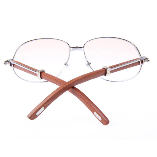 Cartier CT566 Wood Sunglasses In Silver   - DopestKickz
